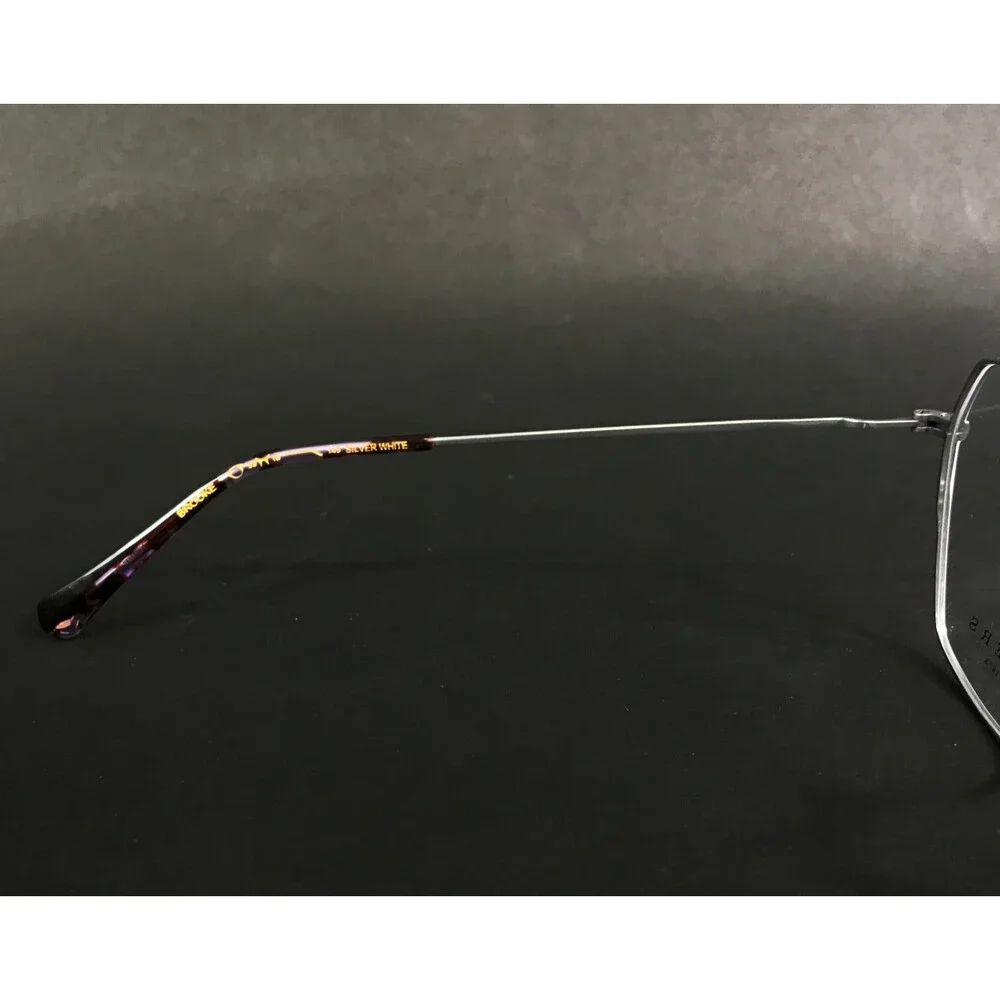 Erkers Eyeglasses Frames BROOKE Silver White Purple Hexagonal Titanium 53-18-145